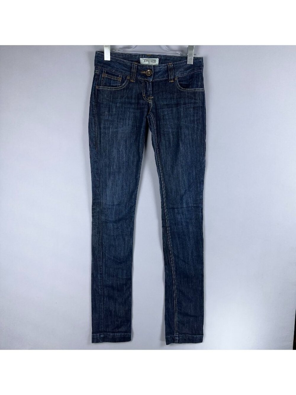 TRF Denim Rules Jeans Size USA 04 Skinny Low Rise Blue Dark Wash